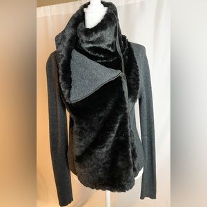 LOFT Faux Fur Zip Up Shacket